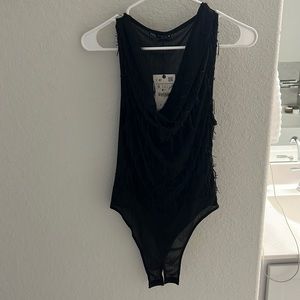 Sheer feather bodysuit